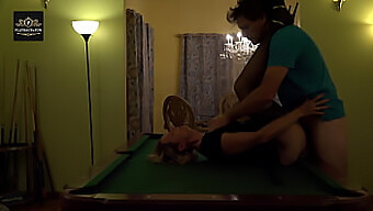 Black Milf Wife Enjoys A Hard Blowjob On Pool Table