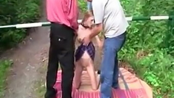 Blonde Slut Gets Hogtied In Public