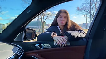 Stefany Kyler'S Anal Pleasure In Car With Intense Blowjob And Gape Closeup