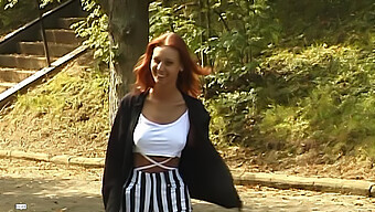 Redhead Teen Enjoys Outdoor Sex With Dildo And Happy Ending