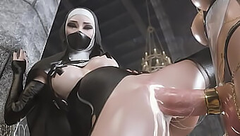 Nun Ass And Big Cock Action In 3d