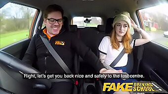 Amateur Couple Enjoys Pov Blowjob And Orgasm In Fake Driving School Video