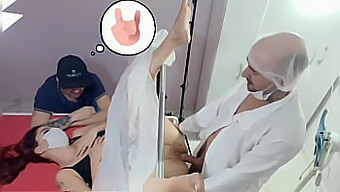 A Husband Visits His Wife At The Gynecologist'S Office!