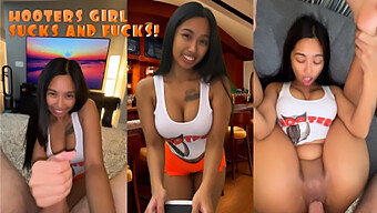 เข้าร่วมสาวเสิร์ฟชาวฟิลิปปินส์ Hooters จากด้านหลังและตําแหน่งมิชชันนารี!