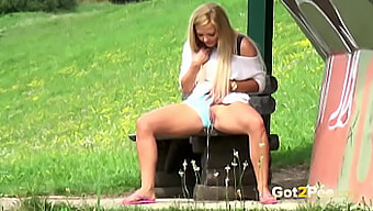 Blonde Amateur Gets Wet And Wild With Public Pissing