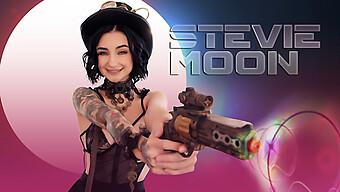 Forró Találkozás Egy Jó Adottságokkal Rendelkező Férfi És A Vékony Barna Stevie Moon Között Egy Steampunk Témájú Környezetben