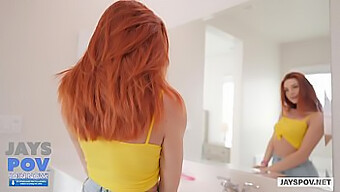 Busty Redhead Lacy Lennon Enjoys A Facial And Ass Licking In Pov Video