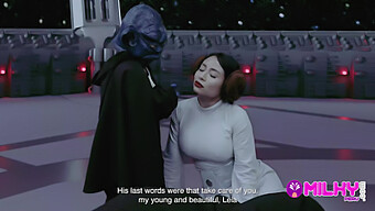 Dans Une Prise Humoristique De Star Wars, Le Sage Maître Yoda S'Engage Dans Des Relations Intimes Avec La Séduisante Princesse Leia.