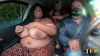 Fernanda Freire On The Ride In A Public Car With Big Boobs