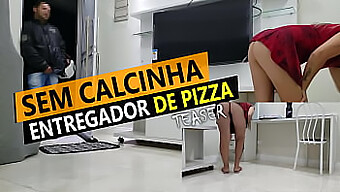 Busty Cristina Almeida Masturbates For Pizza Delivery Guy