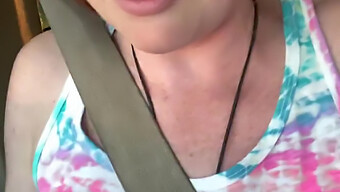 British Mature Delays Orgasm While Eating Candy On The Go